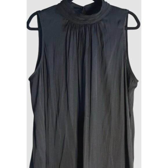 WORTHINGTON Womens Black Sleeveless Mock Neck Blouse Keyhole Back Flowing PXL - Picture 7 of 11